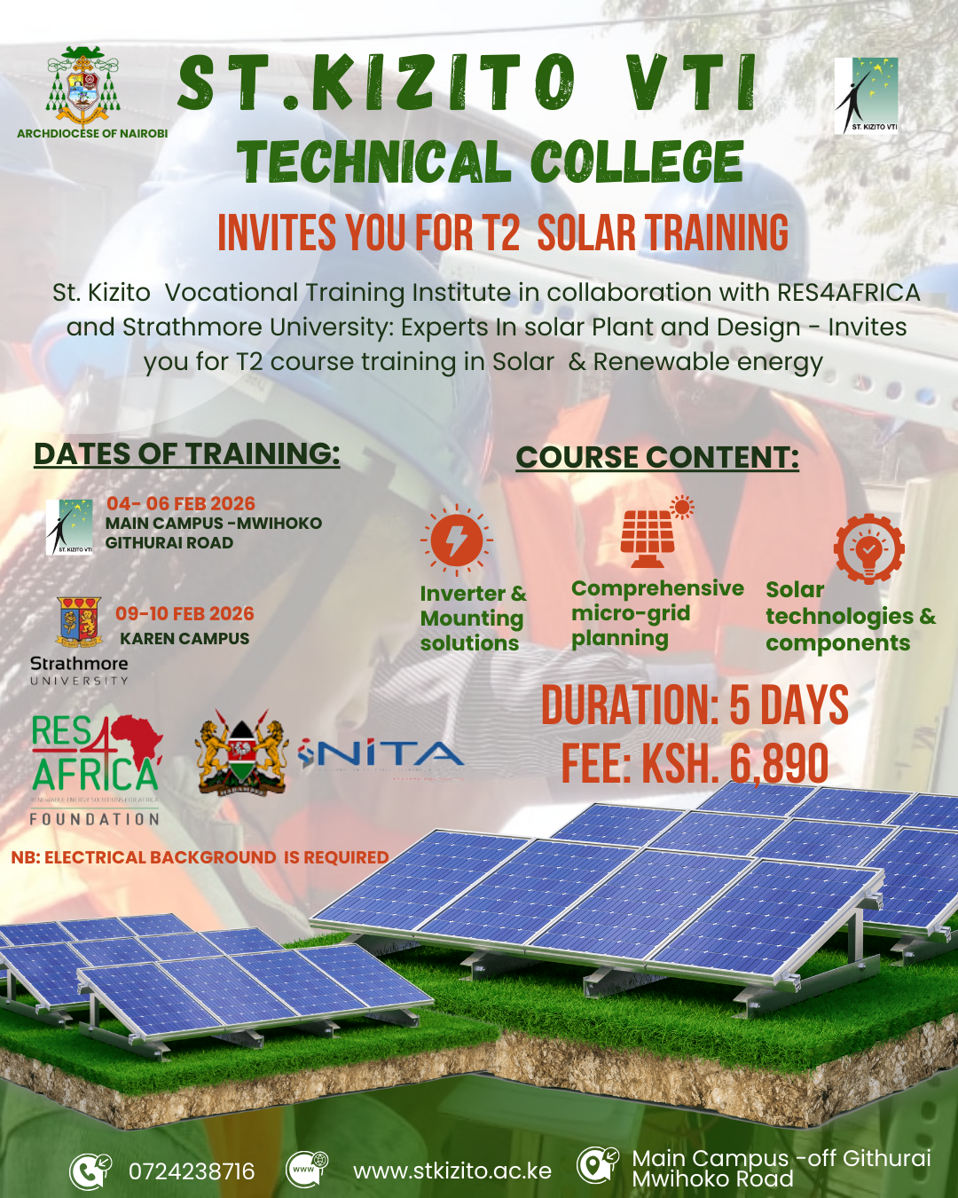 Powering the Future: MGA Module 2 Solar Energy Training at St. Kizito VTI